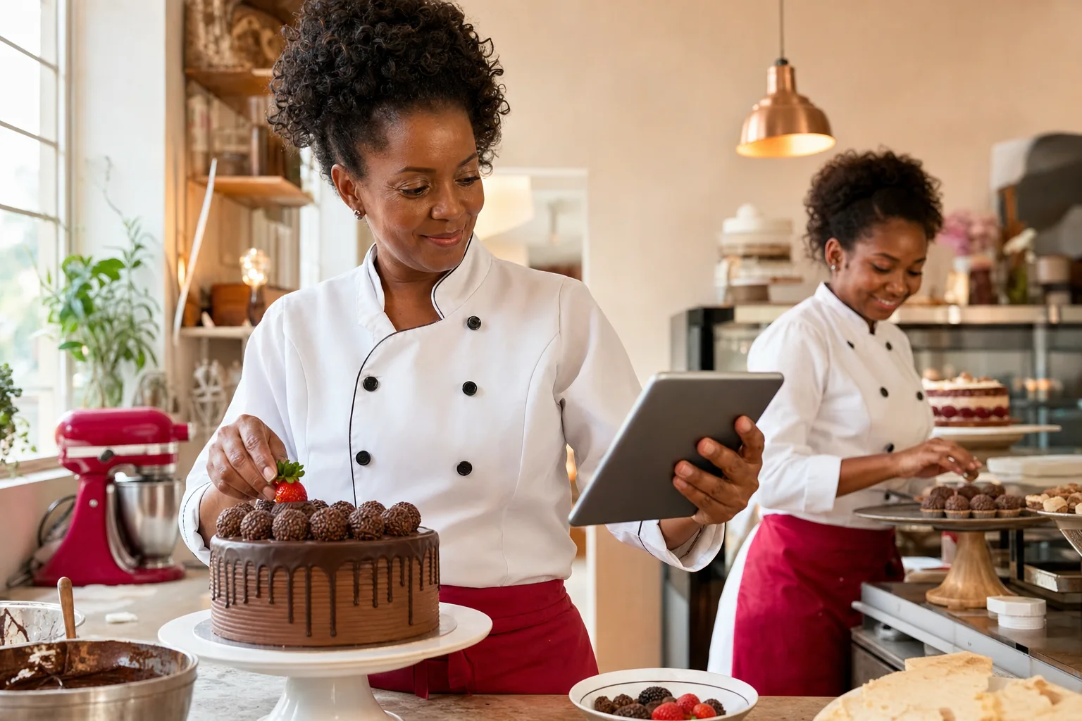 Empreendedor em um negócio local do segmento de Confeitarias