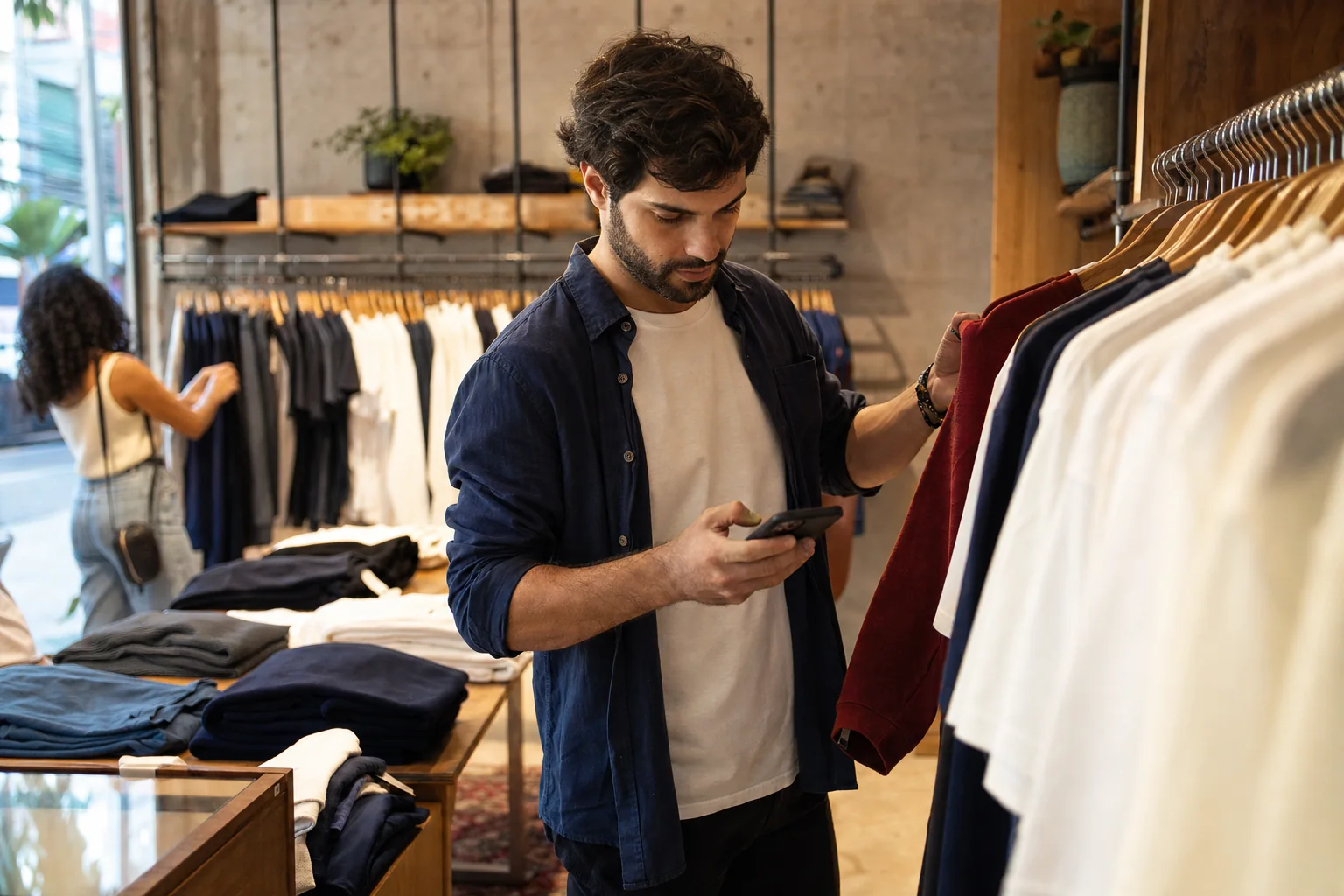 Empreendedor em um negócio local do segmento de Moda e varejo